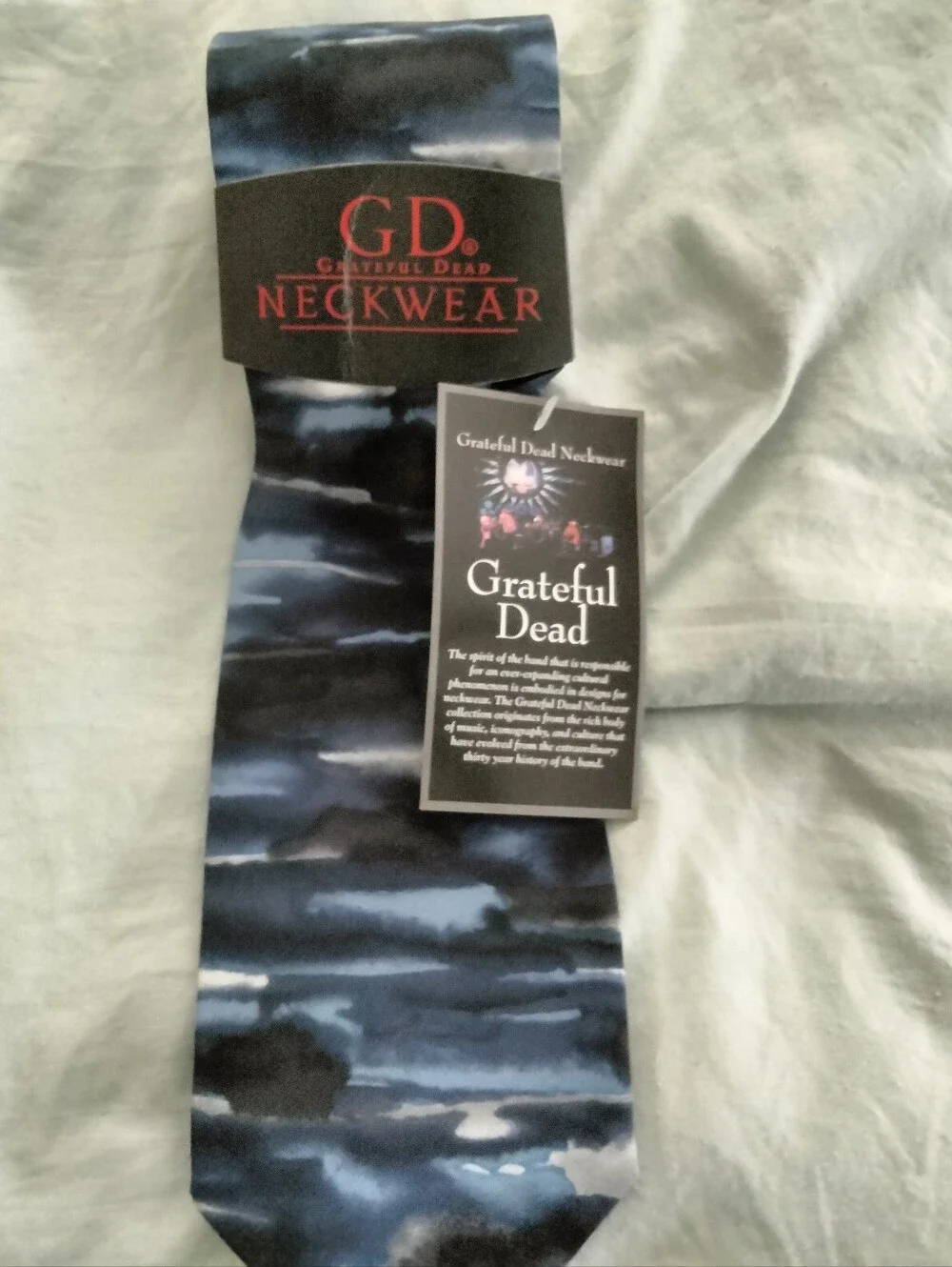 Grateful Dead Navy and White Lightning Tie